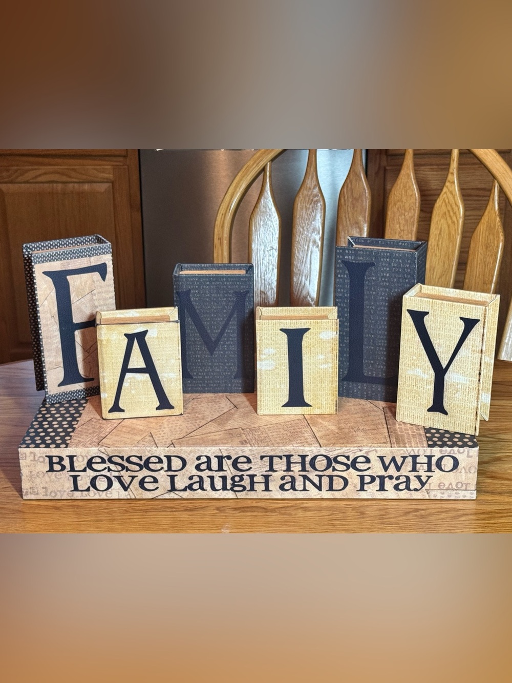 Family Block Sign Set religious no flaws